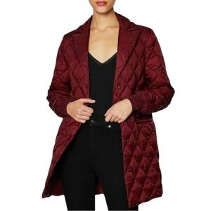 Dawn Levy Coat Jess Berry Red Packable Diamond Quilted Puffer Small